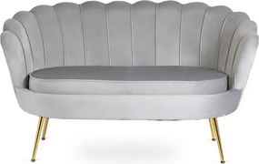 Sofa ZENDAYA Dwuosobowa Szara Muszelka Glamour do Salonu