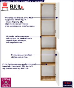 Słupek łazienkowy podwieszany Zeftox 4X - Biały połysk