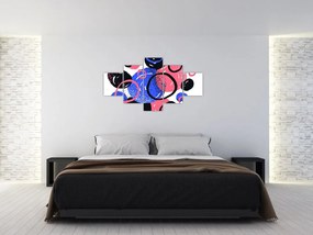 Obraz - Motyw z kółkami w żywych kolorach (125x70 cm)