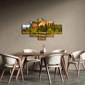 Obraz- Skały nad jeziorem (125x70 cm)