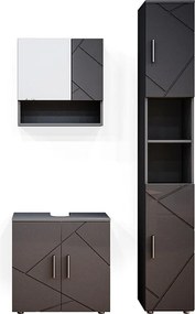 Zestaw mebli łazienkowych antracyt wysoki połysk 80x41x58.6 irma