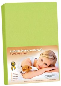 Prześcieradło z elastanu Jersey, zielone, 90 x 200 cm