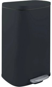 Spirella Kosz na śmieci z pedałem soft-close Akira 50 l, matowy czarny, 50 l