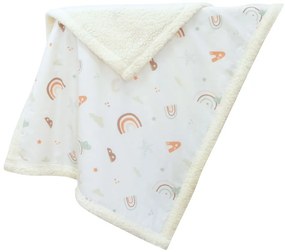 Biały koc dziecięcy z bawełny renforcé 75x100 cm Abc – Mijolnir