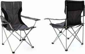 Zestaw 2x składane krzesło wędkarskie - szare
