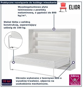 Pionowy biały tapczan z półką 160x200 L4-L68