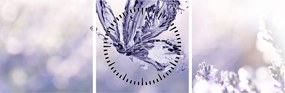 Obraz - Motyl i lawenda (z zegarem) (90x30 cm)