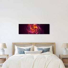 Obraz świecącej nowoczesnej abstrakcji (z zegarem) (90x30 cm)