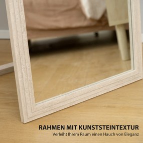 HOMCOM 160 x 50 cm Lustro całopostaciowe, wielofunkcyjne, prostokątny design z ramą, Biały