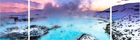 Obraz - Błękitna laguna na Islandii (170x50 cm)