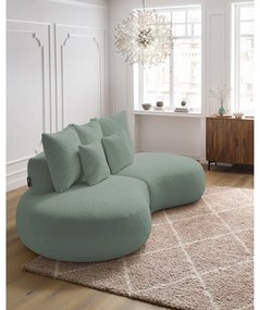 Jasnozielona sofa z materiału bouclé 260 cm Saint-Germain – Bobochic Paris