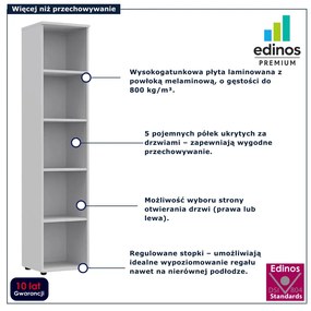 Regał zamykany biały F7-B82