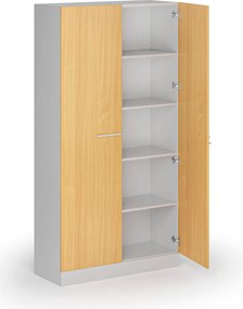 Metalowa szafa z drewnianymi drzwiami, demontowana, 1950 x 1000 x 400 mm, buk