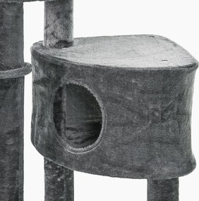PawHut drapak drzewko do wspinania dla kota słupki sizalowe ciemnoszary 55x45x220-265 cm | Aosom PL