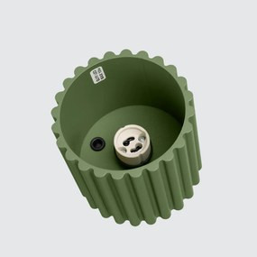 Plafon AURA 1 zielony oliwkowy GU10 ryflowany SOLLUX  LIGHTING