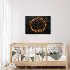 Obraz na szkle – Drzewo życia w lawie II. (70x50 cm)