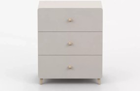 Komoda Passa 3S kaszmir 80 cm 3 szuflady drewniane uchwyty i nóżki