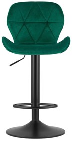Zielone krzesło barowe WEST VELVET z czarną nogą