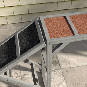 PawHut Rampa agility dla psów z listwami zabezpieczającymi, antypoślizgową powierzchnią, odporna na warunki atmosferyczne, do 40 kg, 325x55x69 cm, szara | Aosom PL