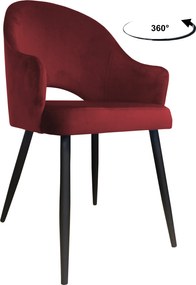 Krzesło Velvet tkanina Welur noga metalowa : Kolor nogi - Czarna stożek, Kolor tkaniny - VELVET - MG31, Typ siedziska - Siedzisko obrotowe 360°