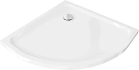 Mexen Flat brodzik półokrągły slim 100 x 100 cm, biały, syfon chrom - 41101010