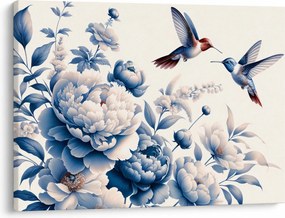 Obraz - Kolibry nad kwiatem (70x50 cm)