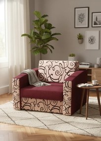 Brązowy rozkładany fotel z funkcją spania H0-R86