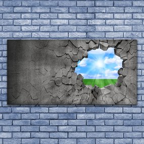 Obraz canvas Artystyczna Iluzja Pękniętej Ściany