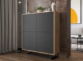 Wysoka komoda w stylu loft Apollo 99 dąb wotan/grafit