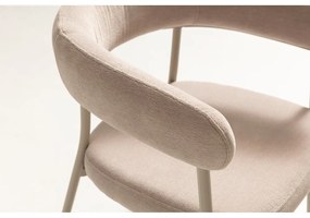 Beżowe tapicerowane fotele jadalniane zestaw z podłokietnikami 2 szt. Yuri – MOME