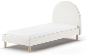 Białe tapicerowane łóżko ze stelażem 90x200 cm MOON – Vipack