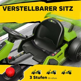 HOMCOM 4 V elektryczny gokart dla dzieci do 12 km/h, gokart z funkcją driftu, 2 silniki, regulowane siedzenie, łagodne ruszanie | Aosom PL