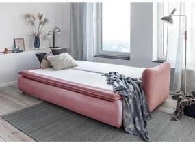 Różowa aksamitna rozkładana sofa Miuform Tender Eddie