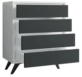 Komoda Suvera White and Anthracite