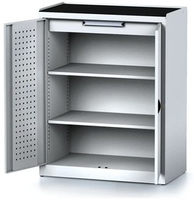 Szafa warsztatowa MECHANIC, 1170 x 920 x 500 mm, 2 półki, 1 szuflada, szare drzwi