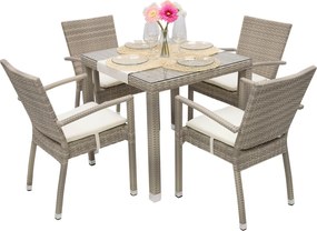 Zestaw rattanowy ogrodowy NAPOLI I. 1 + 4 (szaro-beżowy)