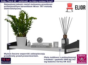 Wisząca półka z metalowymi wspornikami czarny + biały Sevrox 3X