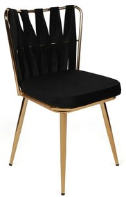 Zestaw krzeseł do jadalni Kusakli Black and Gold,4 szt., 4 szt.