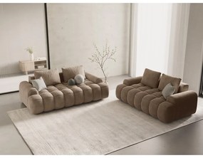 Jasnobrązowa aksamitna sofa 175 cm Linz – Cosmopolitan Design