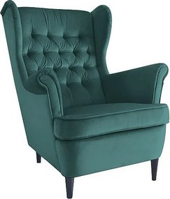 Fotel uszak HARRY VELVET zielony