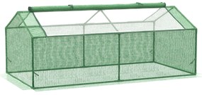 Outsunny Szklarnia Foliowa z Okienkiem Cieplarnia na Pomidory Skrzynia Inspektowa Wytrzymała 180x90x70cm Zielona | Aosom PL