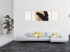 Obraz - Abstrakcja z tropikalnymi liśćmi N⁰4 (170x50 cm)