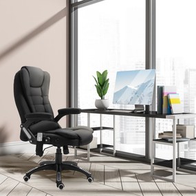 Vinsetto Fotel biurowy ergonomiczny z masażem regulowany fotel gamingowy udźwig 120 kg czarny | Aosom PL