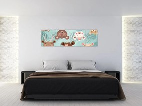 Obraz - Wesołe niedźwiadki (170x50 cm)
