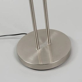 Lampa podłogowa ze stali i biała z regulowanym ramieniem do czytania - Luxor