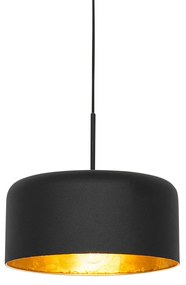Lampa wisząca w stylu Retro czarna ze złotym wnętrzem - Jinte Retro Oswietlenie wewnetrzne