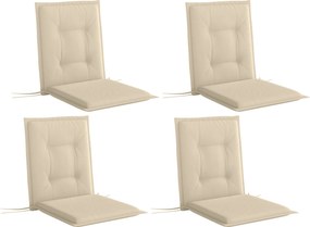 Outsunny Zestaw 4 Beżowych Poduszek na Krzesła 108 x 50 x 5 cm z Taśmami do Wewnątrz i Na Zewnątrz