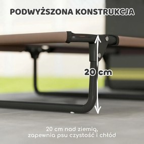 PawHut Przenośne podwyższone legowisko dla psa, z oddychającą siatką, dla dużych psów, Kawa