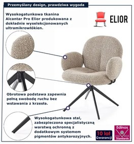Beżowe tapicerowane krzesło obrotowe - Ektog
