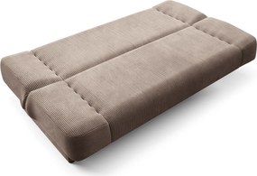 Sofa z Funkcją Spania PIANO Rozkładana Wersalka Dwuosobowa Beżowa Sztruksowa Nowoczesna do Salonu